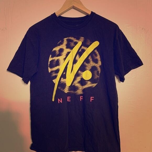 NEFF black tee w leopard print. Snow and skate! - Picture 1 of 3